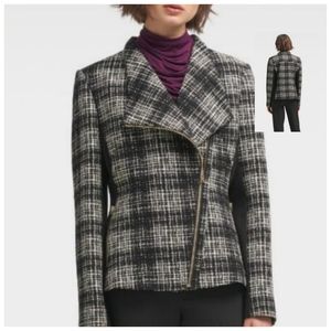 DKNY Plaid Moto Jacket, Size L